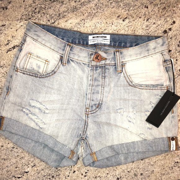 ONE TEASPOON Chargers Denim Distressed Shorts - Picture 2 of 8
